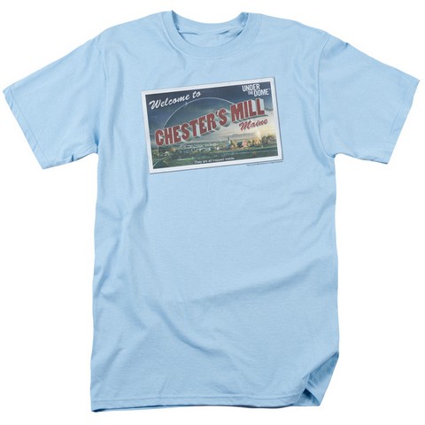 Under The Dome-Postcard - Short Sleeve Adult 18-1 Tee - Light Blue, 3X