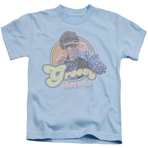 Brady Bunch-Groovy Greg - Short Sleeve Juvenile 18-1 Tee - Light Blue- Medium 5-6