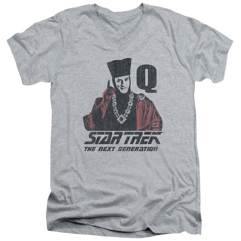Star Trek-Q Point - Short Sleeve Adult 30-1 Tee - Athletic Heather- Medium