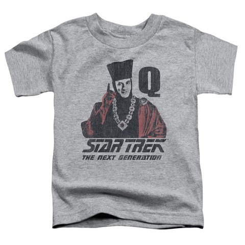 Star Trek-Q Point - Short Sleeve Toddler Tee - Athletic Heather- Large 4T