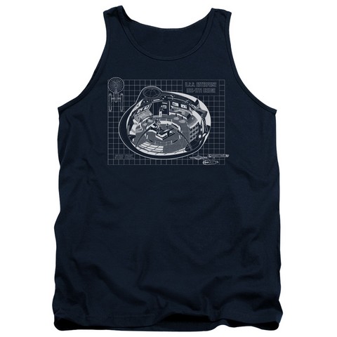 Star Trek-Bridge Prints - Adult Tank Top - Navy- Medium
