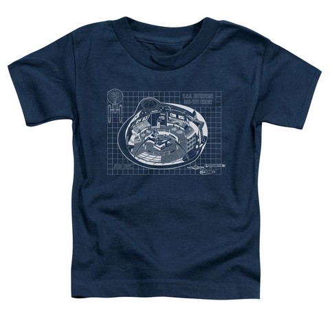 Star Trek-Bridge Prints - Short Sleeve Toddler Tee - Navy- Small 2T