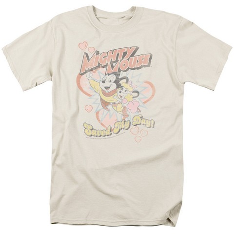 Mighty Mouse-Saved My Day - Cream- Extra Large