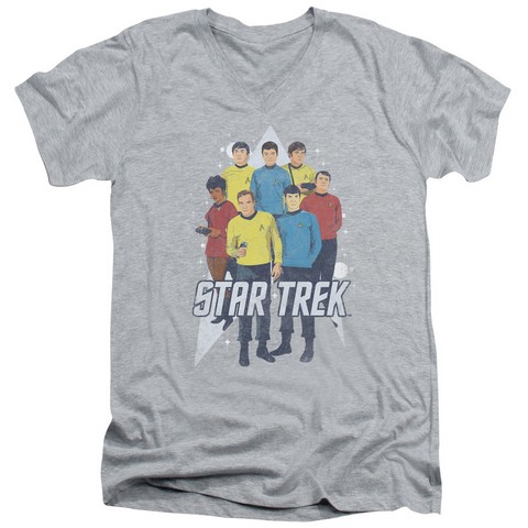 Star Trek-Here Here - Short Sleeve Adult 30-1 Tee - Athletic Heather- Medium