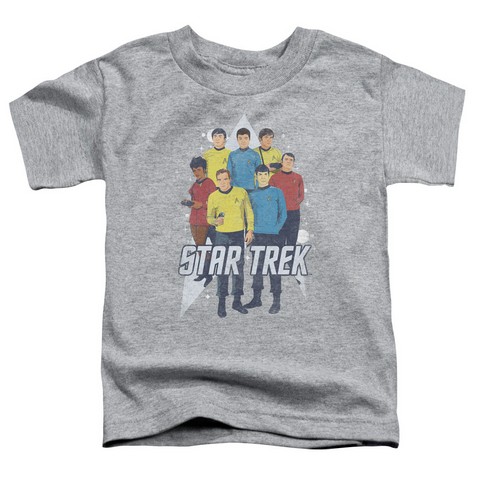 Star Trek-Here Here - Short Sleeve Toddler Tee - Athletic Heather- Medium 3T