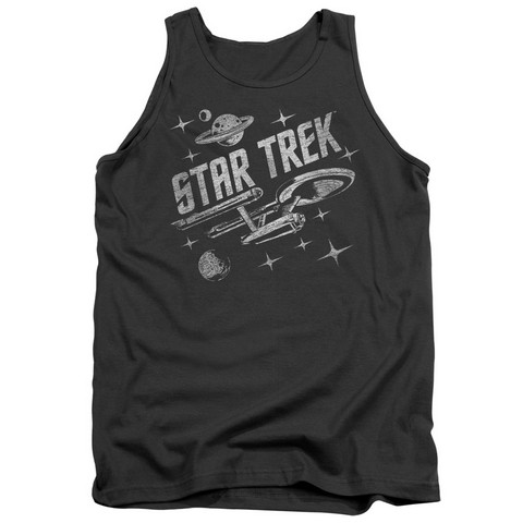 Star Trek-Through Space - Adult Tank Top - Charcoal- Medium
