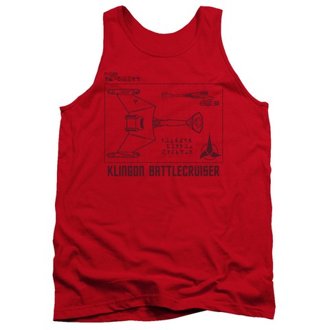 Star Trek-D7 Diagram - Adult Tank Top - Red- Extra Large