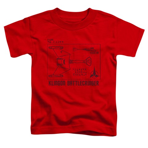 Star Trek-D7 Diagram - Short Sleeve Toddler Tee - Red- Medium 3T