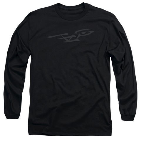Star Trek-Bushwork Enterprise - Long Sleeve Adult 18-1 Tee - Black- Large
