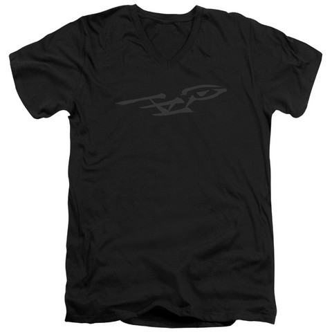 Star Trek-Bushwork Enterprise - Short Sleeve Adult 30-1 Tee - Black- Extra Large