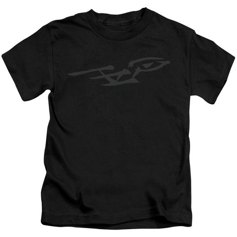 Star Trek-Bushwork Enterprise - Short Sleeve Juvenile 18-1 Tee - Black, Small 4