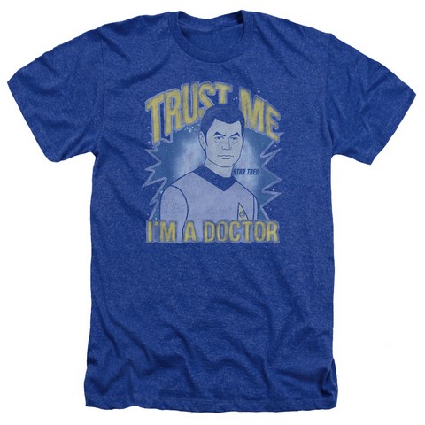Star Trek-Doctor - Adult Heather Tee - Royal Blue- Medium