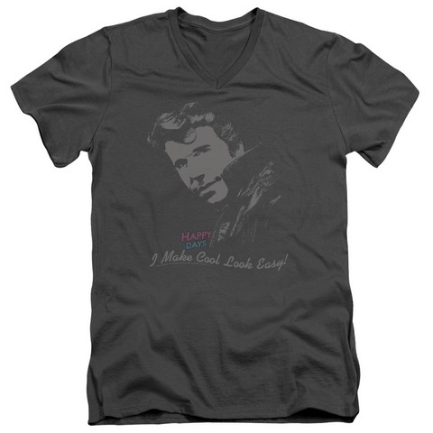 Happy Days-Cool Fonz - Short Sleeve Adult 30-1 Tee - Charcoal- Extra Large -  Trevco, CBS138-AV-4