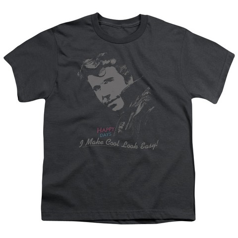 Happy Days-Cool Fonz 18-1 Tee - Charcoal - Small