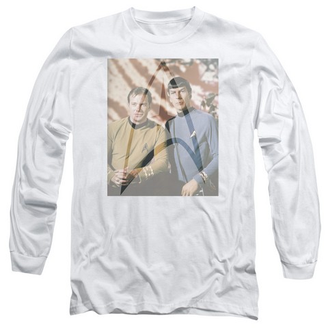 Star Trek-Classic Duo - Long Sleeve Adult 18-1 Tee - White- Small