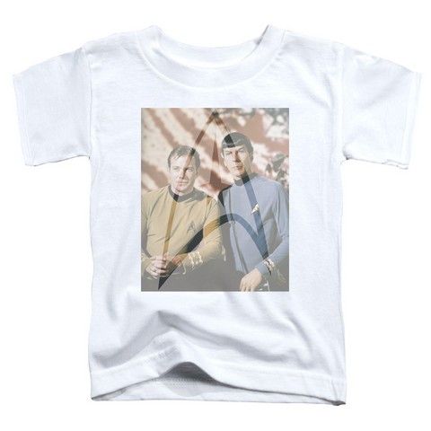 Star Trek-Classic Duo - Short Sleeve Toddler Tee - White- Large 4T