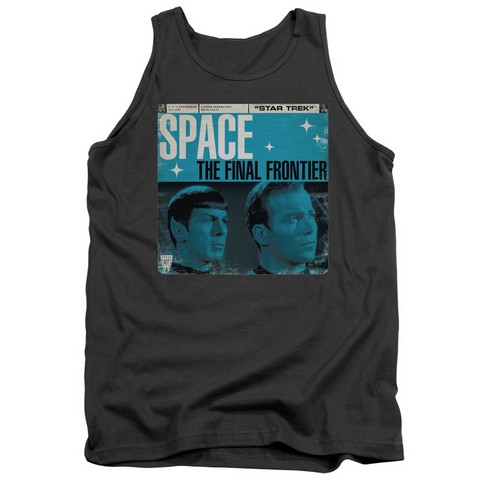 Star Trek-Final Frontier Cover - Adult Tank Top - Charcoal- Medium