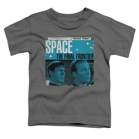 Star Trek-Final Frontier Cover - Short Sleeve Toddler Tee - Charcoal- Large 4T