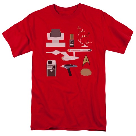 Star Trek-Tos Gift Set - Short Sleeve Adult 18-1 Tee - Red- Medium