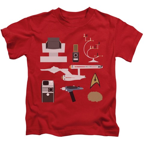 Star Trek-Tos Gift Set - Short Sleeve Juvenile 18-1 Tee - Red- Medium 5-6