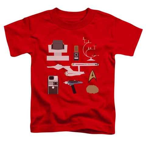 Star Trek-Tos Gift Set - Short Sleeve Toddler Tee - Red- Medium 3T
