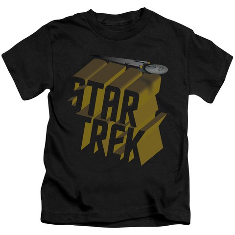 Star Trek-3D Logo - Short Sleeve Juvenile 18-1 Tee - Black- Large 7