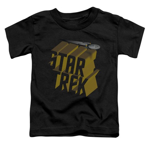 Star Trek-3D Logo - Short Sleeve Toddler Tee - Black- Small 2T