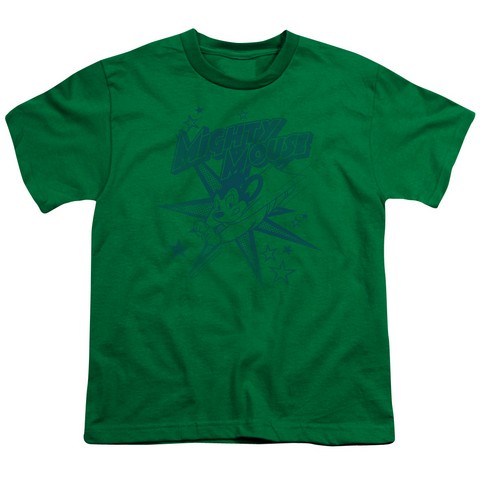 Mighty Mouse-Mighty Mouse - Short Sleeve Youth 18-1 Tee - Kelly Green- Medium