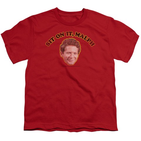 Happy Days-Sit On It Malph - Short Sleeve Youth 18-1 Tee - Red- Medium