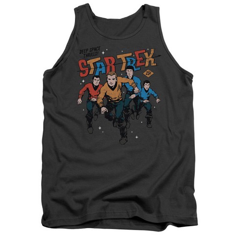 Star Trek-Deep Space Thrills - Adult Tank Top - Charcoal- Medium