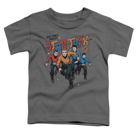 Star Trek-Deep Space Thrills - Short Sleeve Toddler Tee - Charcoal- Medium 3T