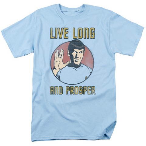 Star Trek-Long Life - Short Sleeve Adult 18-1 Tee - Light Blue- Medium