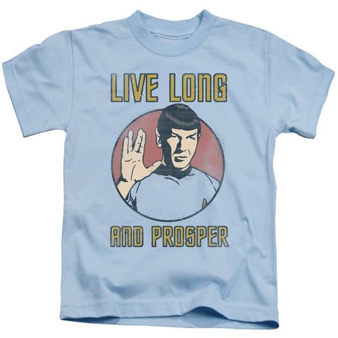 Star Trek-Long Life - Short Sleeve Juvenile 18-1 Tee - Light Blue- Small 4
