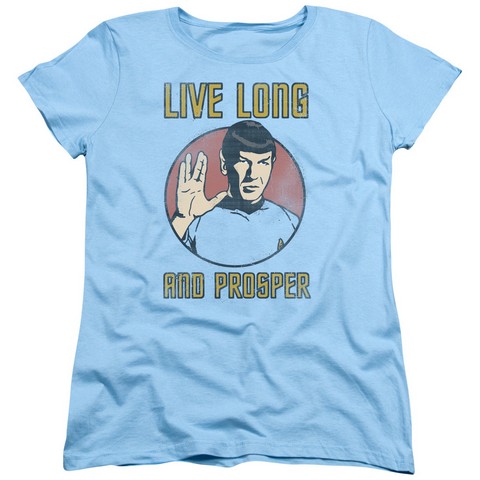 Star Trek-Long Life - Short Sleeve Womens Tee - Light Blue- Medium -  Trevco, CBS1475-WT-2