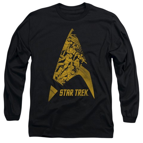 Star Trek-Delta Crew - Long Sleeve Adult 18-1 Tee - Black- Small