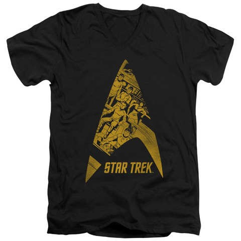 Star Trek-Delta Crew - Short Sleeve Adult 30-1 Tee - Black- 2X