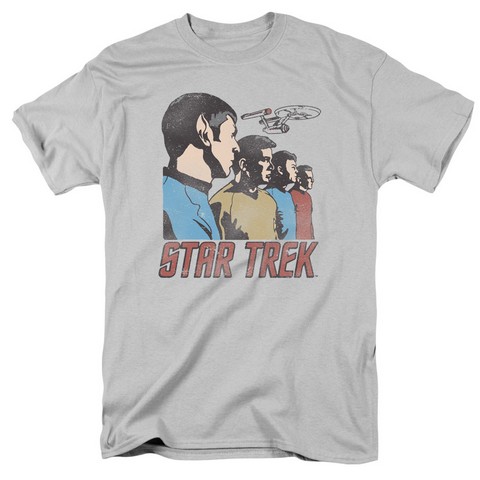 Star Trek-Federation Men - Short Sleeve Adult 18-1 Tee - Silver- Medium