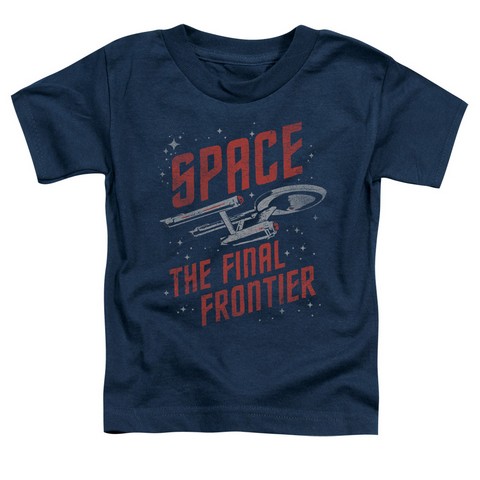 Star Trek-Space Travel - Short Sleeve Toddler Tee - Navy- Small 2T