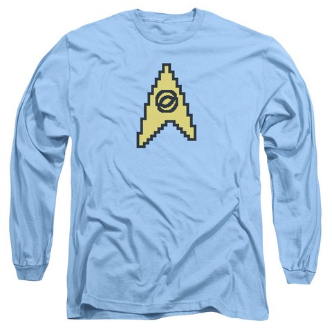 Star Trek-8 Bit Science - Long Sleeve Adult 18-1 Tee - Carolina Blue- Medium