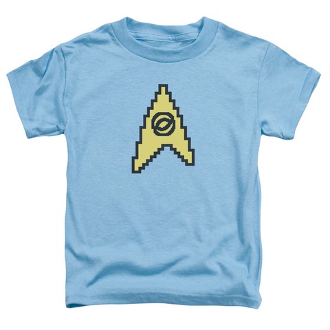 Star Trek-8 Bit Science - Short Sleeve Toddler Tee - Carolina Blue- Medium 3T