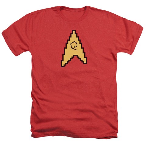 Star Trek-8 Bit Engineering - Adult Heather Tee - Red- Small