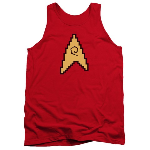 Star Trek-8 Bit Engineering - Adult Tank Top - Red- 2X