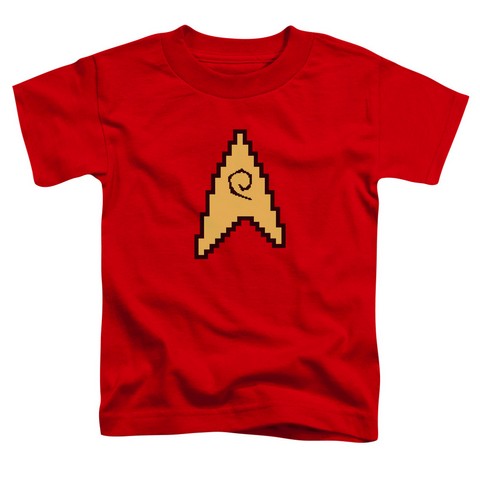 Star Trek-8 Bit Engineering - Short Sleeve Toddler Tee - Red, Medium 3T