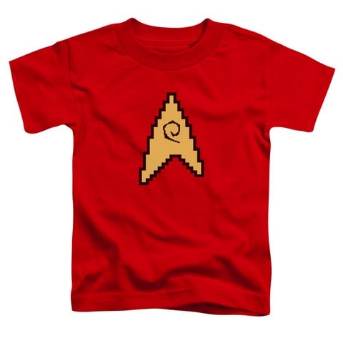 Star Trek-8 Bit Engineering - Short Sleeve Toddler Tee - Red- Large 4T