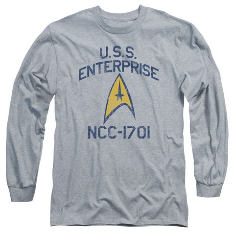 Star Trek-Collegiate Arch - Long Sleeve Adult 18-1 Tee - Athletic Heather- Medium