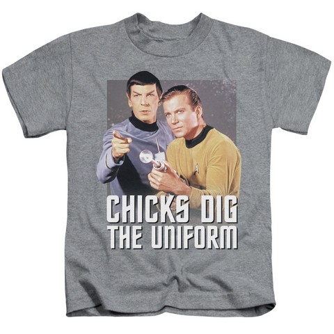 Star Trek-Chicks Dig - Short Sleeve Juvenile 18-1 Tee - Athletic Heather- Large 7