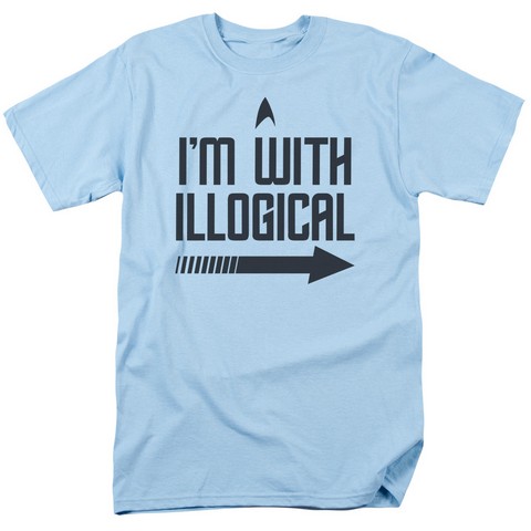 Star Trek-With Illogical - Short Sleeve Adult 18-1 Tee - Light Blue- Large