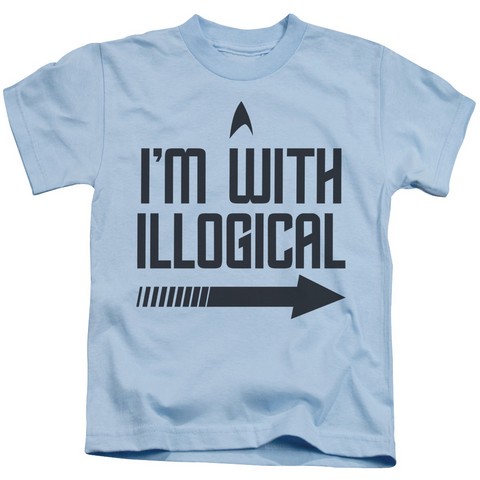 Star Trek-With Illogical - Short Sleeve Juvenile 18-1 Tee - Light Blue- Small 4