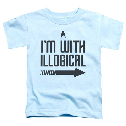 Star Trek-With Illogical - Short Sleeve Toddler Tee - Light Blue, Small 2T