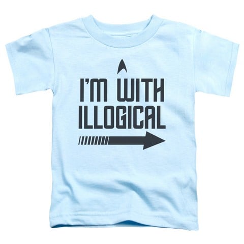 Star Trek-With Illogical - Short Sleeve Toddler Tee - Light Blue, Large 4T